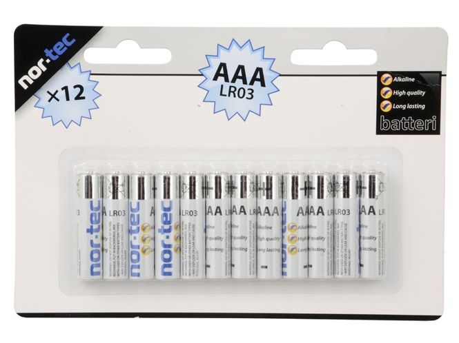 Hovedbilde AAA batteri alkalisk, 12 stk