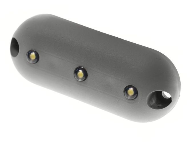 Hovedbilde LED-lykt, grå base, 5m ledn. ...