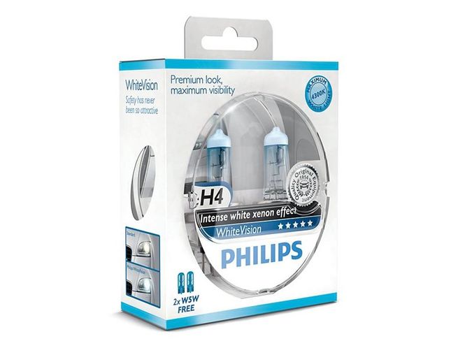 Hovedbilde Philips White Vision H4 + 60% ...