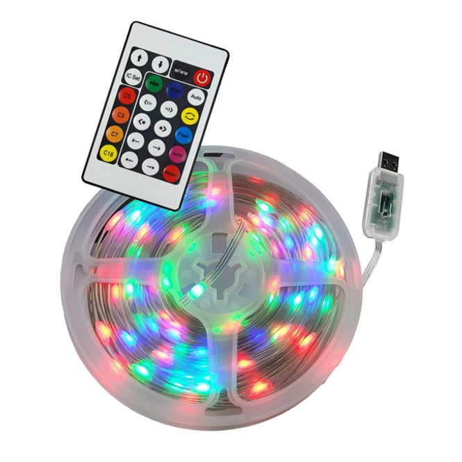 Hovedbilde 10m USB RGB lysslynge PVC