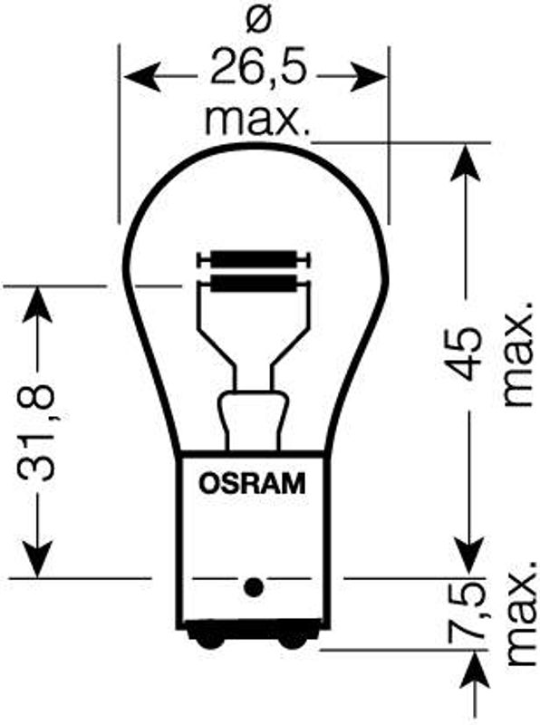 Osram BAY15D P21/5W glødepære 12V